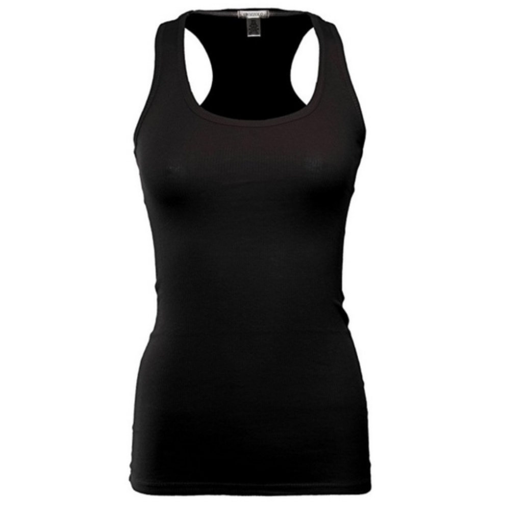 Black Ribbed Racerback Tank - Picture 1 of 3